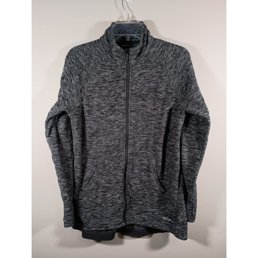 Eddie Bauer Fleece Softshell Jacket Womens Heather Grey Full Zip Size Large